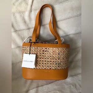 Vegan Leather Straw Purse